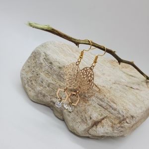 handmade gold dangle earrings